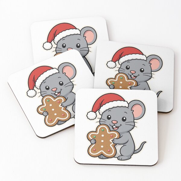 Item preview, Cute Mouse Holding Gingerbread Cookie – Adorable Christmas Holiday Animal designed and sold by Confuzz1ed.
