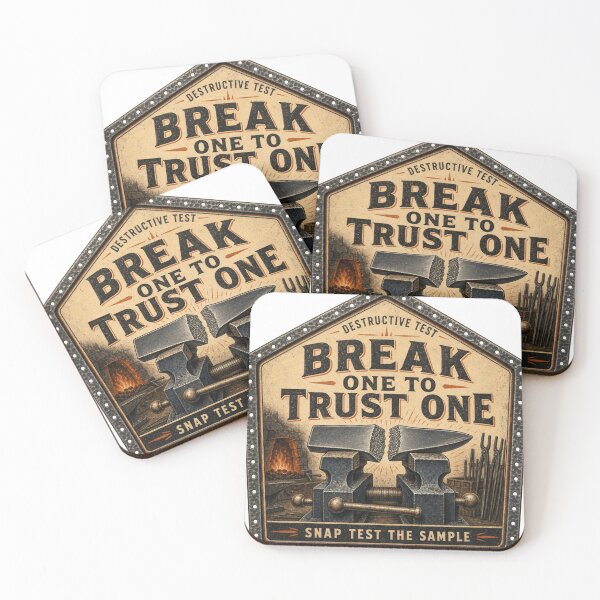 Item preview, Break One To Trust One – Knifemaker Snap Test Metallurgy Tool Catalog Sign designed and sold by BoosterShop.