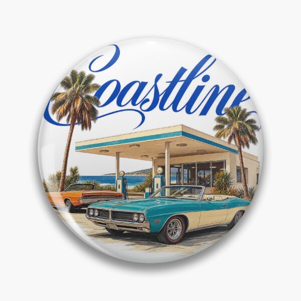 Item preview, Viaje por carretera retro en coche clásico Coastline Mint designed and sold by sasaPRO.