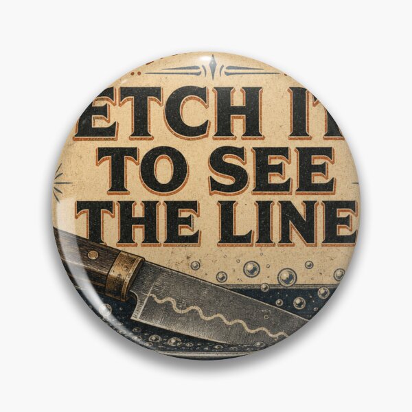 Item preview, Etch It To See The Line – Knifemaking Blade Etching Temper Line Sign designed and sold by BoosterShop.
