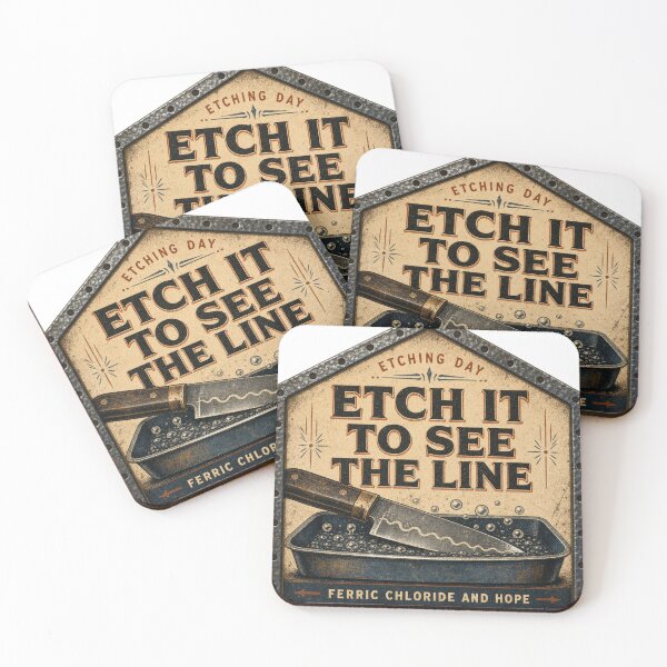 Item preview, Etch It To See The Line – Knifemaking Blade Etching Temper Line Sign designed and sold by BoosterShop.