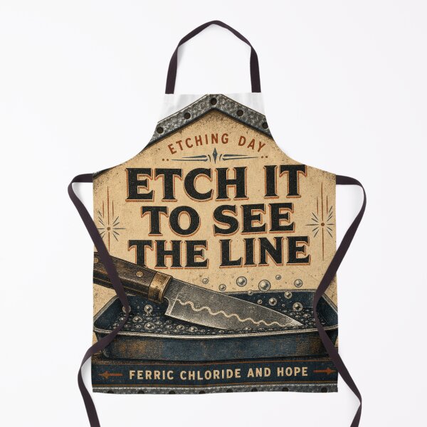 Item preview, Etch It To See The Line – Knifemaking Blade Etching Temper Line Sign designed and sold by BoosterShop.