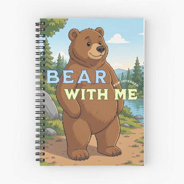 Item preview, Bear With Me Funny Cute Animal Pun Illustration designed and sold by littleblued.