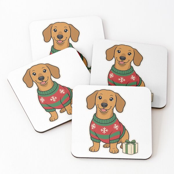 Item preview, Cute Dachshund Wearing Christmas Sweater – Adorable Festive Holiday Dog Character designed and sold by Confuzz1ed.