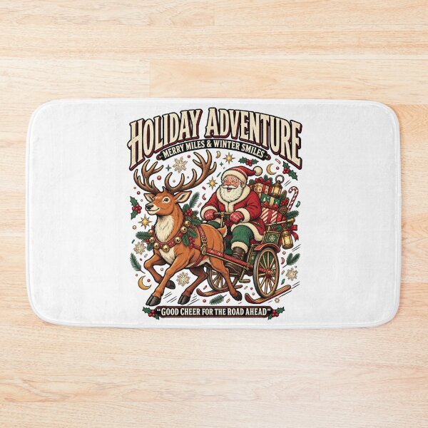 Item preview, Vintage Holiday Adventure Santa & Reindeer Carriage designed and sold by ZayCreates.