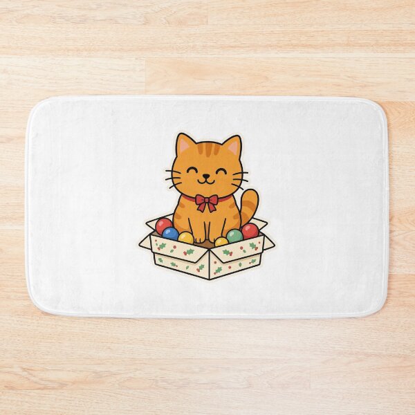 Item preview, Cute Orange Cat Sitting Beside Christmas Tree – Adorable Festive Holiday Animal designed and sold by Confuzz1ed.
