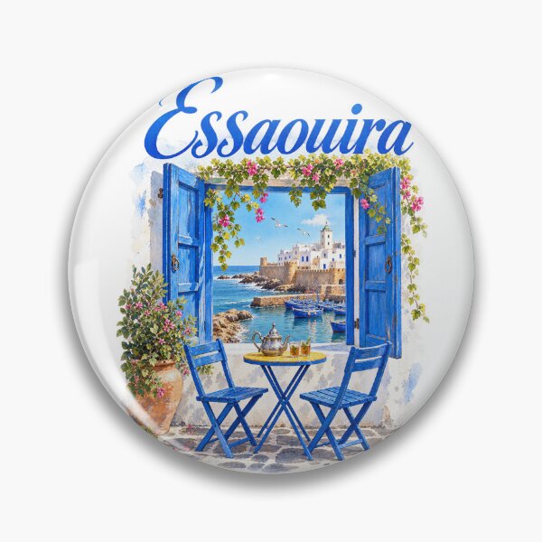 Item preview, Essaouira Blue Window Moroccan Coastal Travel Art designed and sold by sasaPRO.