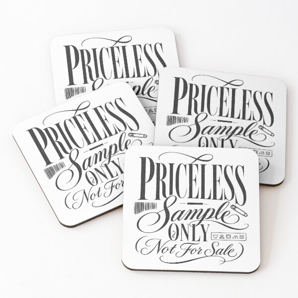 Item preview, Priceless Sample Only (Not For Sale)" Retro Garment Tag Typography Design designed and sold by Per My Last Nerve Studio.