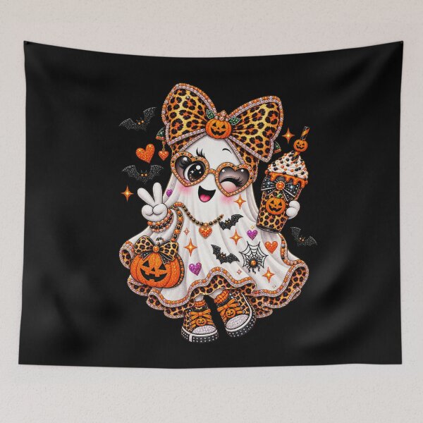 Item preview, Spooky Vibes Halloween Skeleton & Ghost – Cute Creepy Pumpkin Design designed and sold by JeraiffsonCorner .