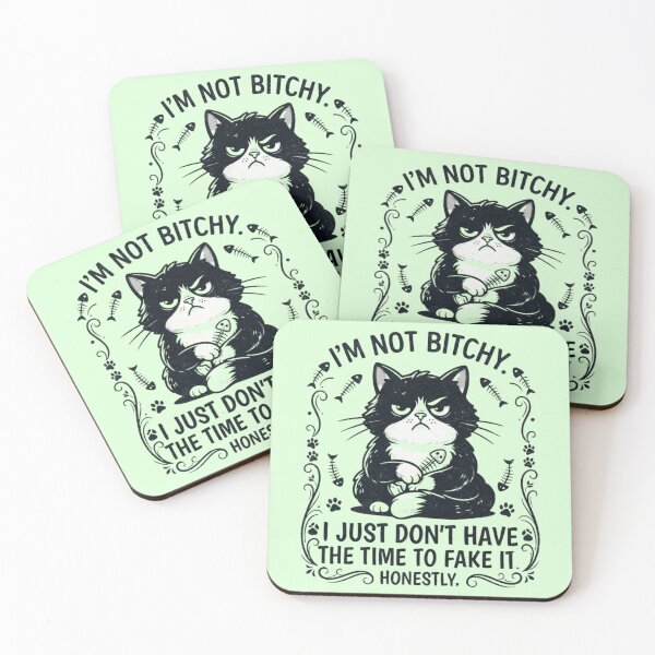 Item preview, I'm Not Bitchy I Just Don't Have The Time To Fake It Funny Grumpy Cat  T-shirt  designed and sold by Alicjareign.