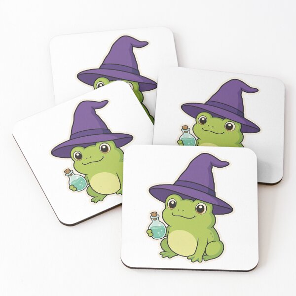 Item preview, Cute Frog Wearing Witch Hat with Magic Potion – Adorable Halloween Character designed and sold by Confuzz1ed.