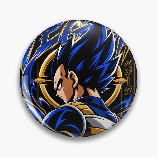 Item preview, Vegeta Blue Gold Super Saiyan Anime Emblem designed and sold by QubekShop.