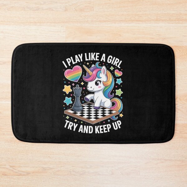 Item preview, I Play Like A Girl Try And Keep Up – Cute Chess Unicorn Art designed and sold by jkrphoto.
