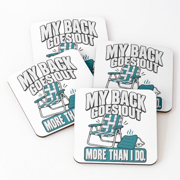 Item preview, "My Back Goes Out More Than I Do" Retro Funny Back Pain Design designed and sold by Per My Last Nerve Studio.