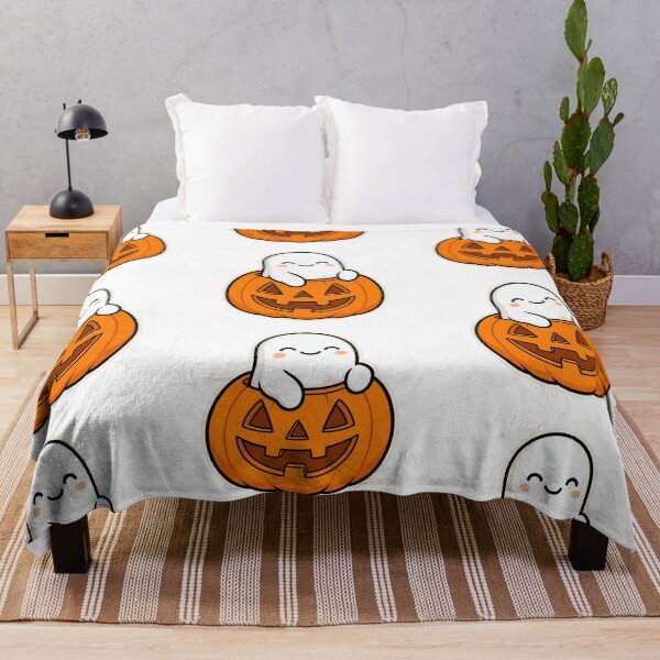 Item preview, Cute Ghost Emerging from Jack-O-Lantern – Playful Halloween Pumpkin Character designed and sold by Confuzz1ed.