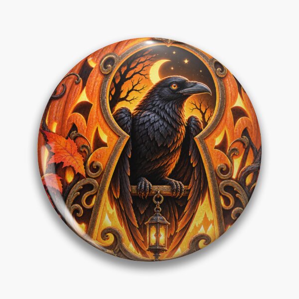 Artikelvorschau, Gotische Raben-Halloween-Kürbislaterne – Gruseliges Herbstdesign entworfen und verkauft von RAYOUS.