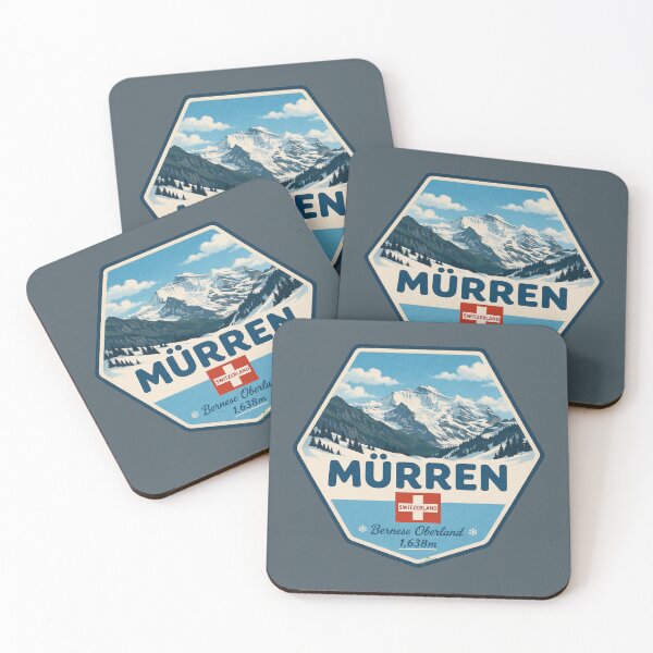 Item preview, Murren Ski Switzerland Skiing Alps Sticker TShirt 06 designed and sold by OuterShellUK.