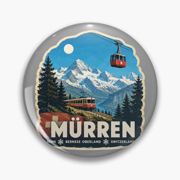 Item preview, Murren Ski Switzerland Skiing Alps Sticker TShirt 08 designed and sold by OuterShellUK.
