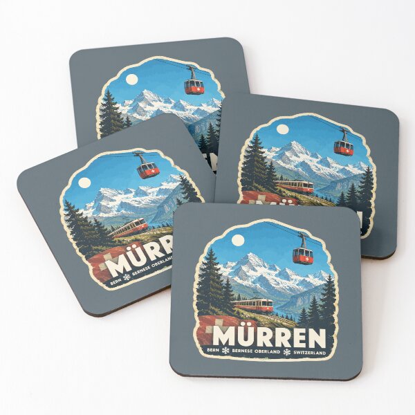 Item preview, Murren Ski Switzerland Skiing Alps Sticker TShirt 08 designed and sold by OuterShellUK.