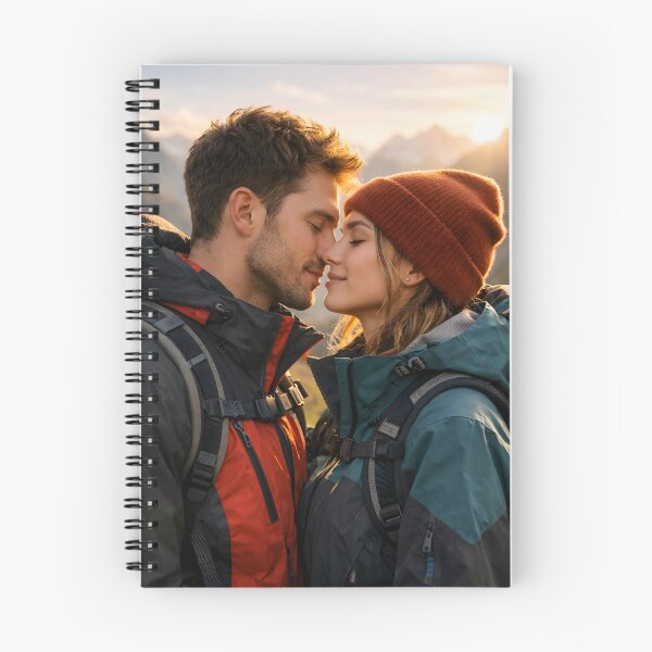 Item preview, Romantic young couple on a mountain summit at sunset designed and sold by homydesign.