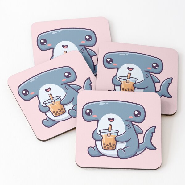 Item preview, Kawaii Hammerhead Shark Boba Bubble Tea designed and sold by Rariks.