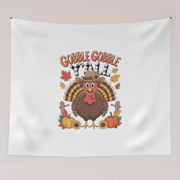 Item preview, Gobble Gobble Y'all – Cute Thanksgiving Turkey Art designed and sold by jkrphoto.