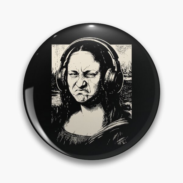 Item preview, Mona Lisa Headphones EDM Music Funny meme designed and sold by ellapaintcoast.