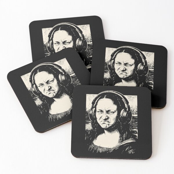 Item preview, Auriculares de la Mona Lisa Música EDM Meme divertido designed and sold by ellapaintcoast.