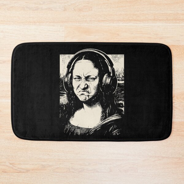 Item preview, Mona Lisa Headphones EDM Music Funny meme designed and sold by ellapaintcoast.