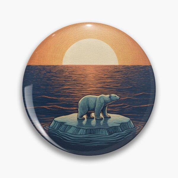 Item preview, Polar bear on a small melting ice floe at sunset designed and sold by homydesign.