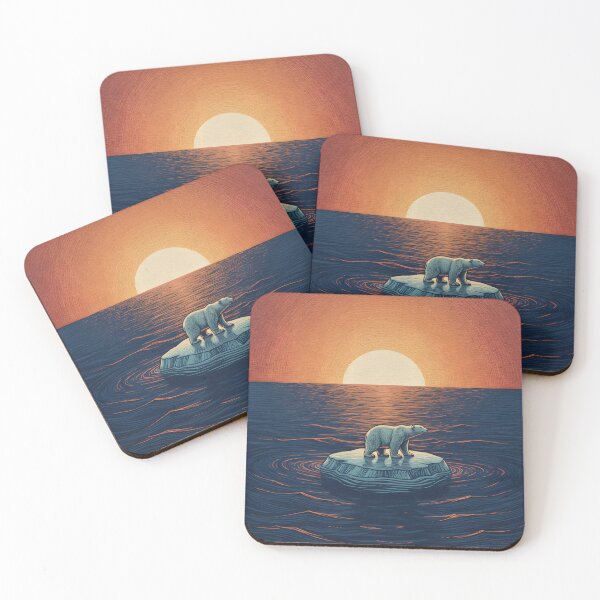 Item preview, Polar bear on a small melting ice floe at sunset designed and sold by homydesign.