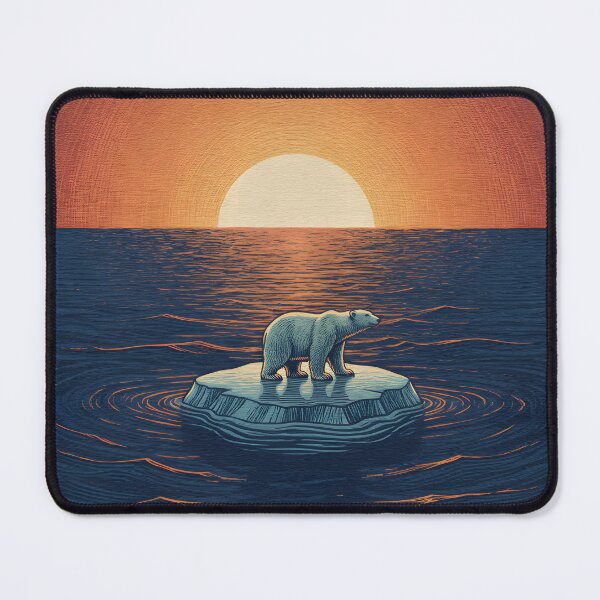 Item preview, Polar bear on a small melting ice floe at sunset designed and sold by homydesign.
