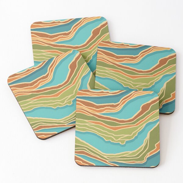 Item preview, Abstract colorful waves of organic terrain patterns designed and sold by homydesign.