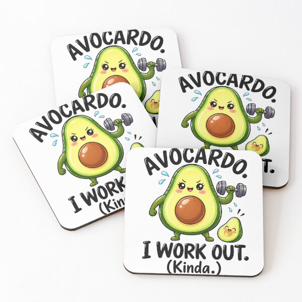 Item preview, Avocado doing cardio exercise Funny food quote designed and sold by Afnan Store.