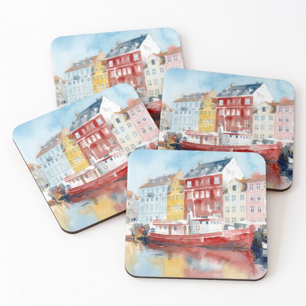 Item preview, Nyhavn, Red Houseboat and Reflection designed and sold by caracatita75.
