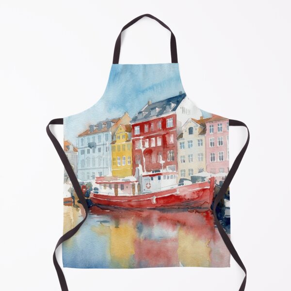 Item preview, Nyhavn, Red Houseboat and Reflection designed and sold by caracatita75.