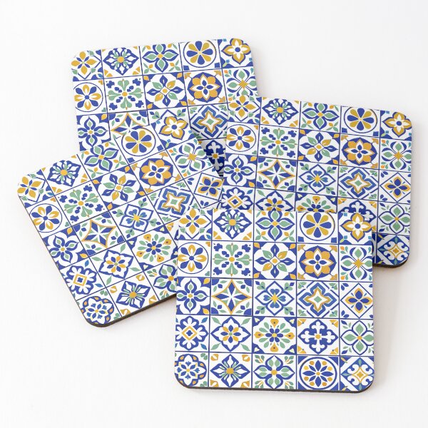 Item preview, Seamless Mediterranean ceramic azulejo tile pattern background designed and sold by homydesign.
