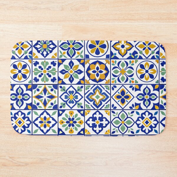 Item preview, Seamless Mediterranean ceramic azulejo tile pattern background designed and sold by homydesign.