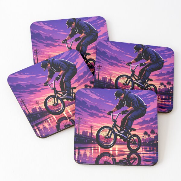 Item preview, BMX rider performing a balancing trick at sunset designed and sold by homydesign.