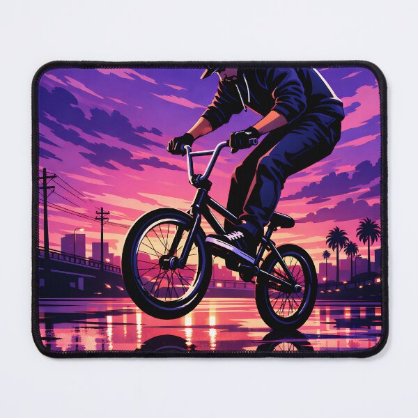 Item preview, BMX rider performing a balancing trick at sunset designed and sold by homydesign.
