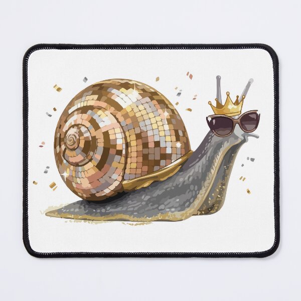 Item preview, boogie Disco Snail - cute silver disco snail designed and sold by Prtina.