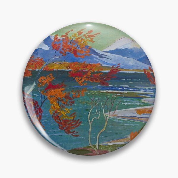 Aperçu de l'œuvre The Ides of March stormy colorful foliage alpine lake landscape painting by Leander Engstrom créée et vendue par Jéanpaul Ferro.