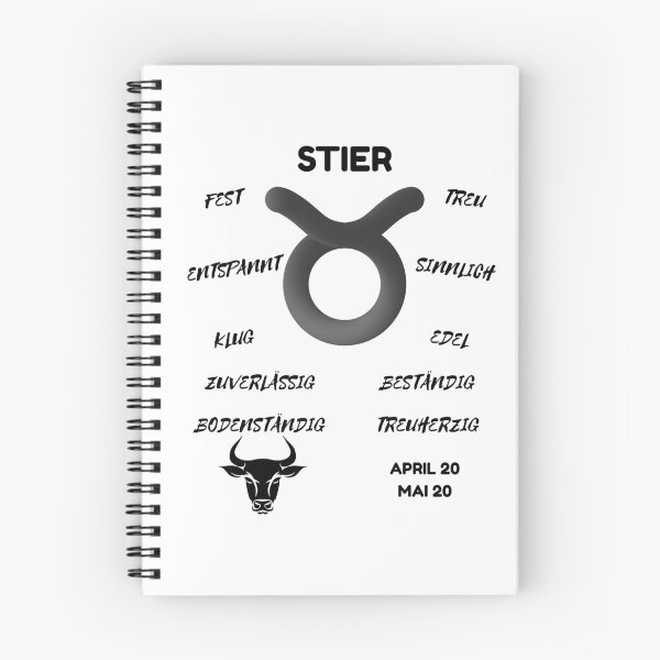Aperçu de l'œuvre Horoscope astrologique des signes du zodiaque Stier - Classique en noir et blanc (version allemande) créée et vendue par ZODIARA.