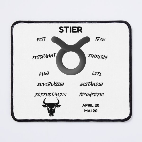 Item preview, Stier Zodiac Sign Astrology Symbol Horoscope - Classic Black & White (German Version) designed and sold by ZODIARA.