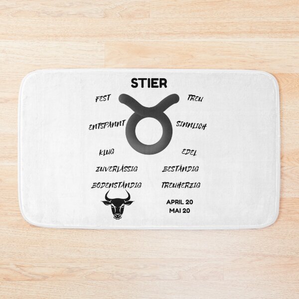 Item preview, Stier Zodiac Sign Astrology Symbol Horoscope - Classic Black & White (German Version) designed and sold by ZODIARA.