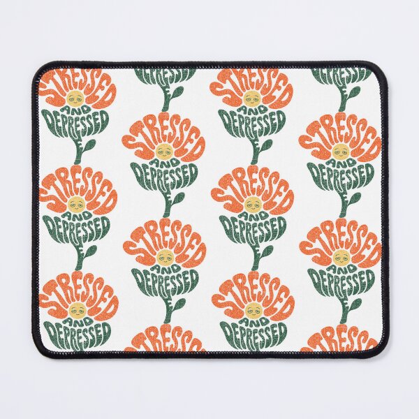 Item preview, Stressed and Depressed Retro Flower Funny Humor designed and sold by lenalenspod.