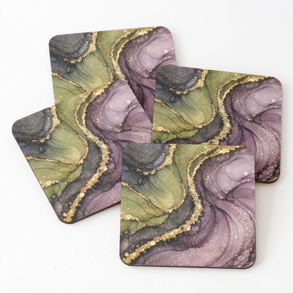 Item preview, Luxury fluid alcohol ink abstract background with metallic gold veins designed and sold by homydesign.