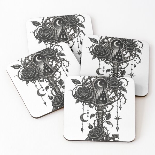 Item preview, Gothic Haunted Key Black Rose Moon Castle Halloween Design designed and sold by RAYOUS.