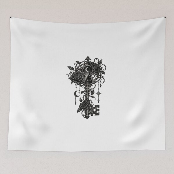 Item preview, Gothic Haunted Key Black Rose Moon Castle Halloween Design designed and sold by RAYOUS.