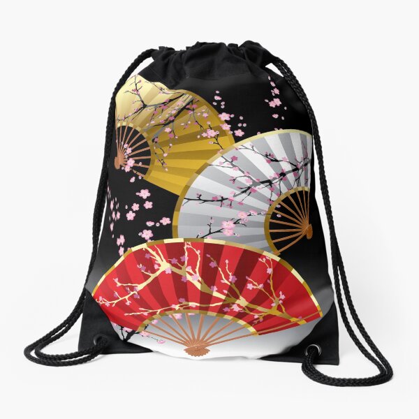 Japanese fans Drawstring Bag